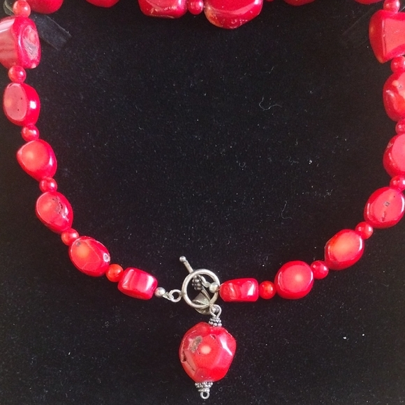 Red Coral Beaded Necklace